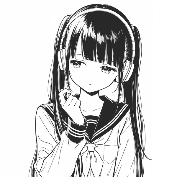 ảnh anime đen trắng 28