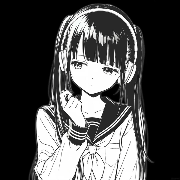 ảnh anime đen trắng 29
