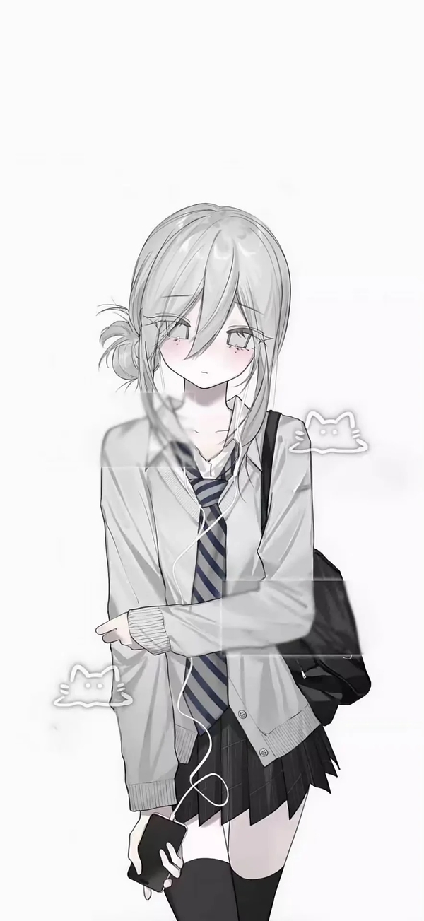 ảnh anime trắng đen 10