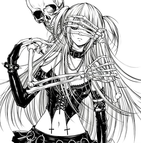 ảnh anime trắng đen 15