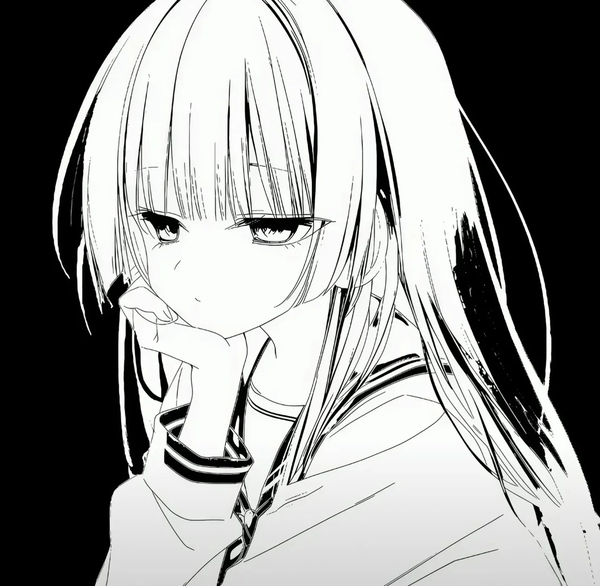 ảnh anime trắng đen 18