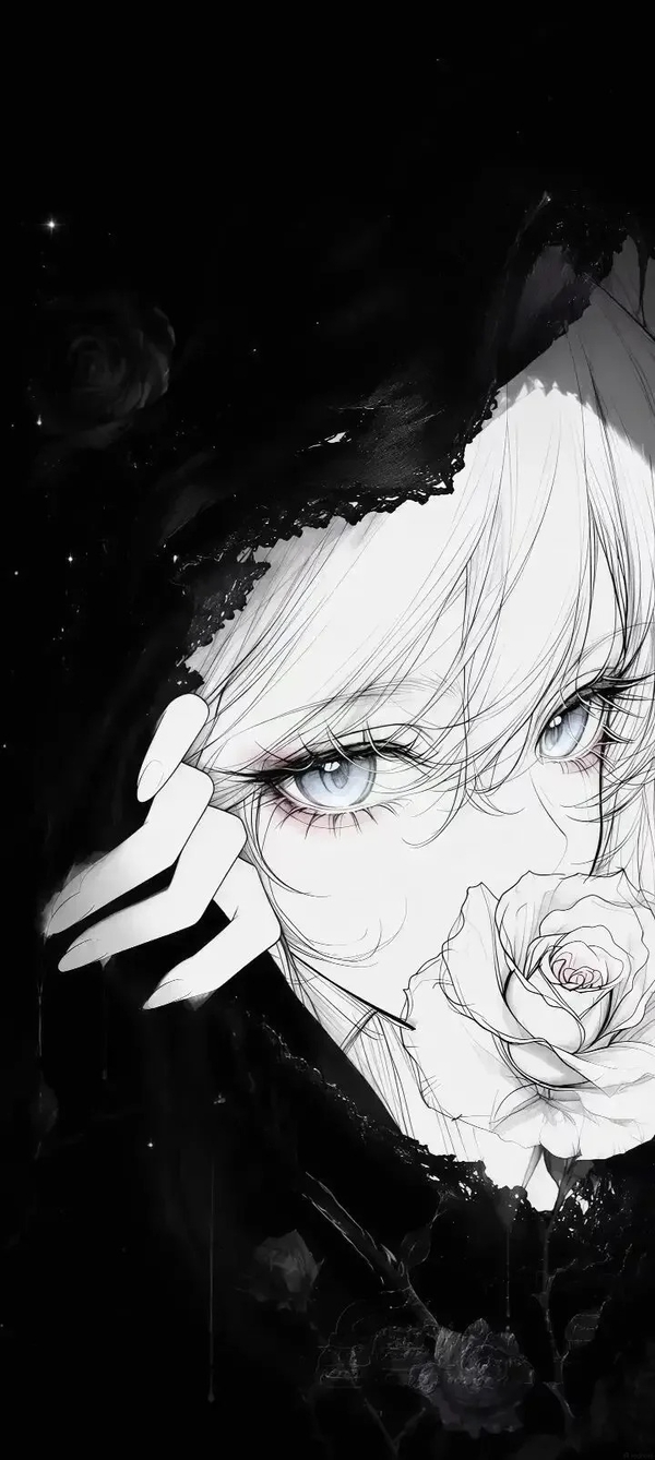 ảnh anime trắng đen 25