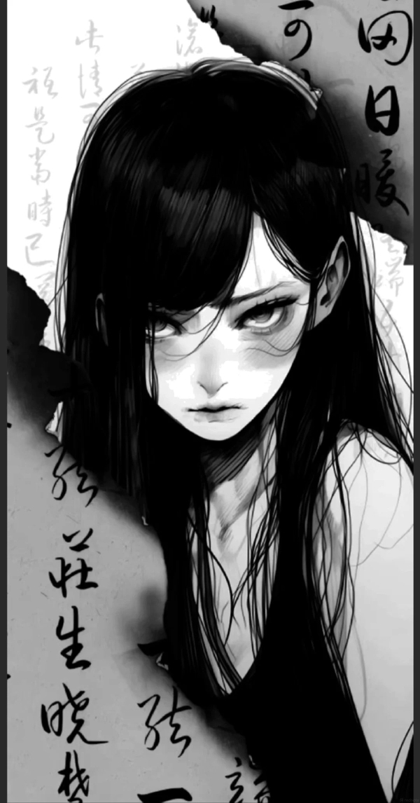 ảnh anime trắng đen 33
