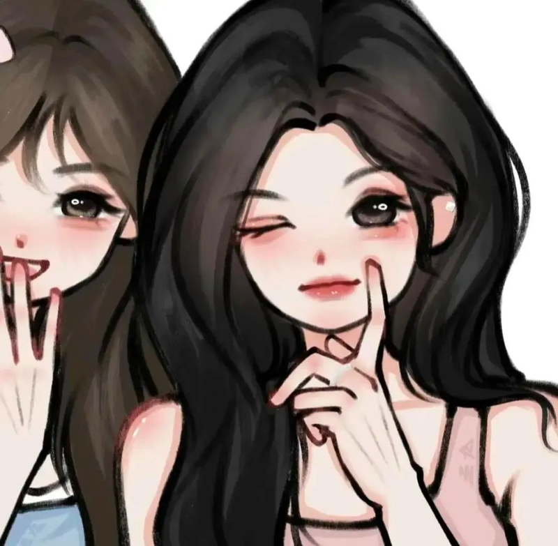 205+ Avatar đôi bạn thân nữ vô tri hài hước siêu đáng yêu